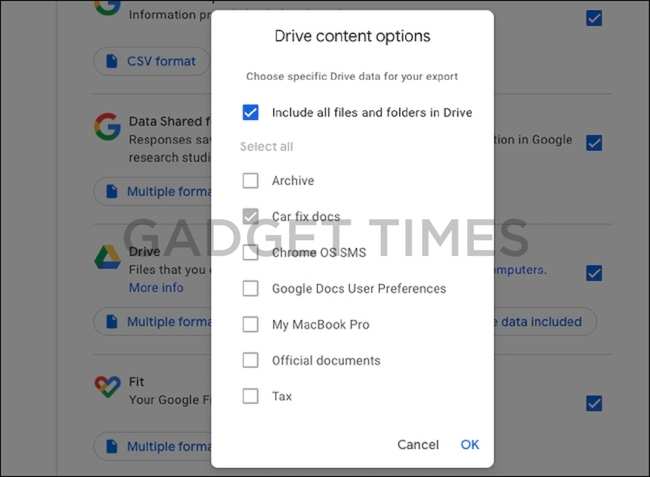 export google drive file list