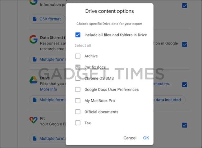 export google drive file list